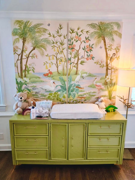 Vintage Lea Furniture Faux Bamboo Credenza Available for Custom Lacquer! - Hibiscus House