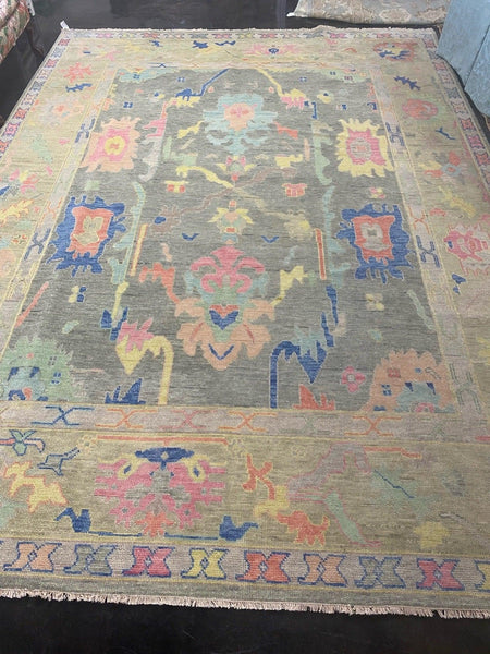 9 x 12 Handmade Oushak Area Rug Ready to Ship - Hibiscus House