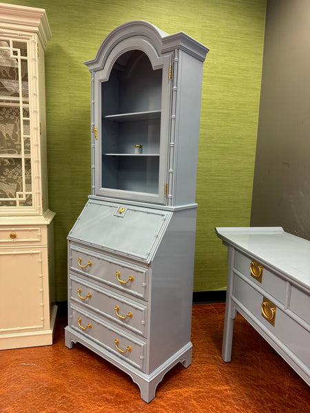 Vintage Faux Bamboo Secretary by Jasper Furniture Available to Custom Lacquer!