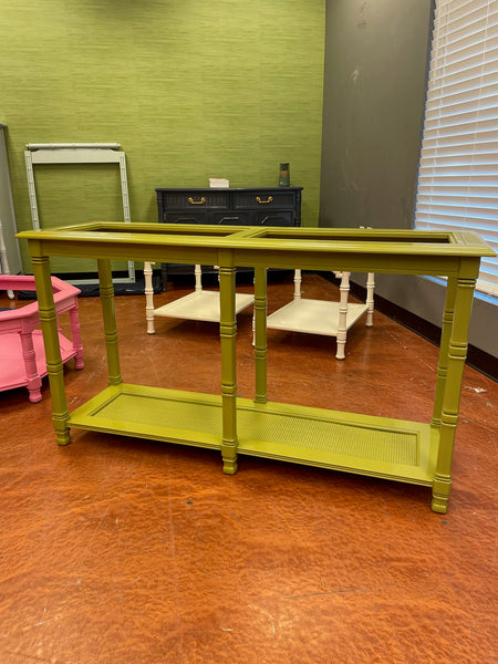 Vintage Mersman Two Tiered Bamboo Console Table Available for Custom Lacquer