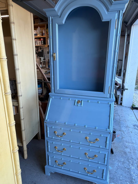 Vintage Faux Bamboo Secretary by Jasper Furniture Available to Custom Lacquer!