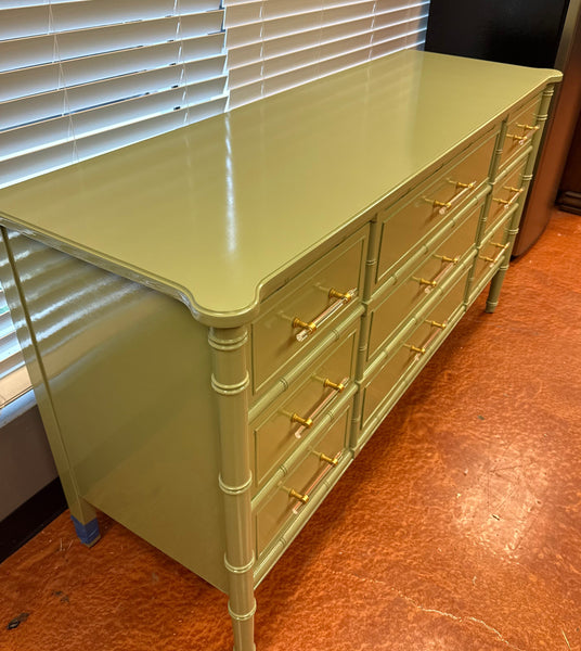 Vintage Henry Link Bali Hai Faux Bamboo Nine Drawer Dresser Available for Lacquer! - Hibiscus House
