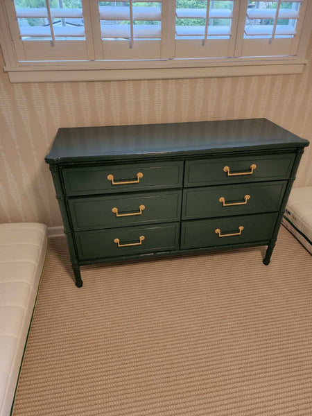 Vintage Classic Faux Bamboo Six Drawer Dresser Available to Customize!