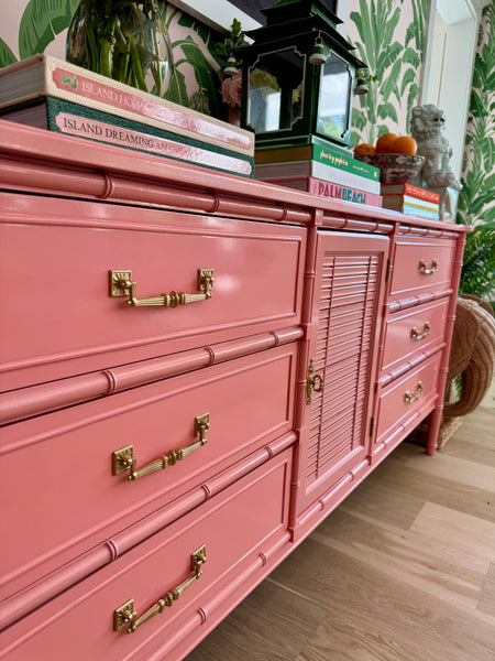 Vintage Henry Link Bali Hai Credenza Lacquered in "Charisma" and Ready to Ship!