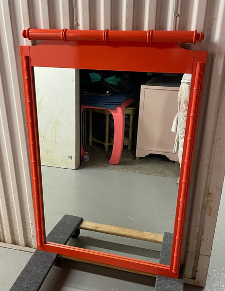 Vintage Faux Bamboo Classic Mirror Available for Lacquer