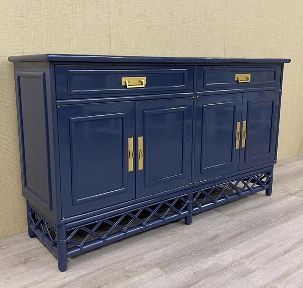 Vintage Ficks Reed Rattan and Cane Buffet Available for Custom Lacquer! - Hibiscus House