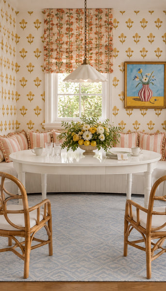 Vintage Faux Bamboo Dining Table Available for Custom Lacquer! - Hibiscus House
