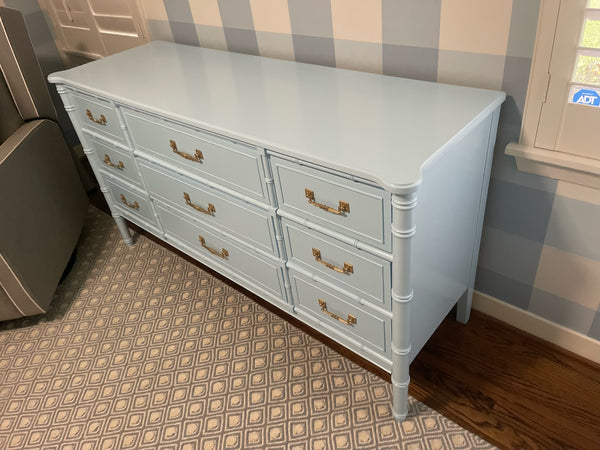 Vintage Henry Link Bali Hai Faux Bamboo Nine Drawer Dresser Available for Lacquer!