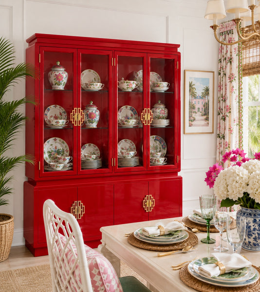Century Furniture Sobota Regency Style Two Piece China Cabinet Available for Custom Lacquer!