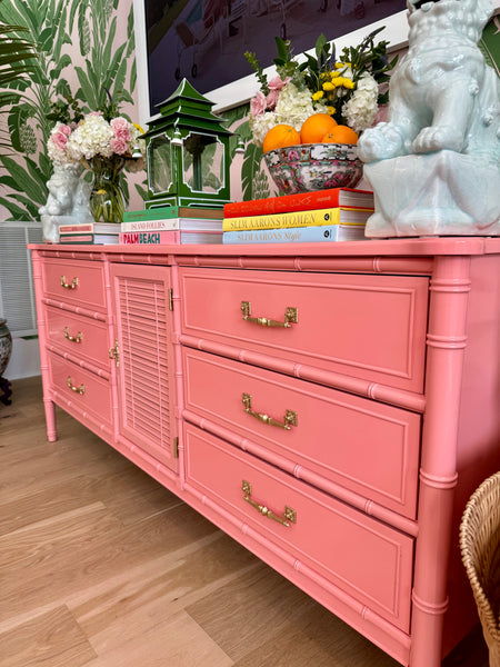 Vintage Henry Link Bali Hai Credenza Lacquered in "Charisma" and Ready to Ship!