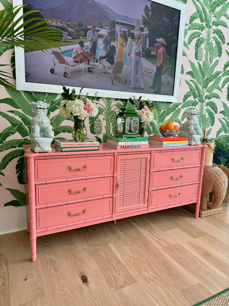 Vintage Henry Link Bali Hai Credenza Lacquered in "Charisma" and Ready to Ship!