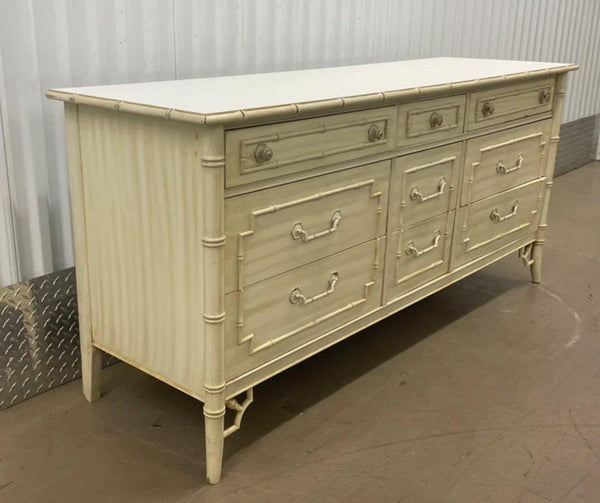 1970's Thomasville Allegro Faux Bamboo Dresser Available for Custom Lacquer - Hibiscus House