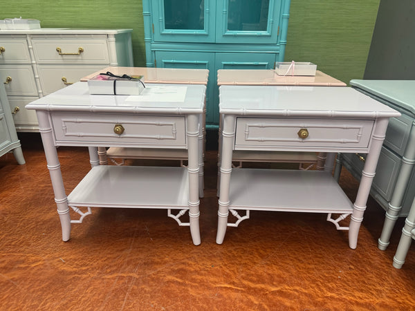 Thomasville Allegro Faux Bamboo Nightstand Pair with Fretwork Available to Customize!