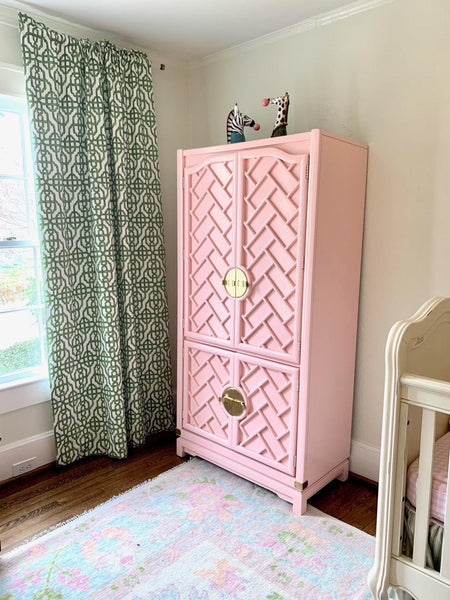 1950's- 1960's Vintage Chinoiserie Wooden Nightstands - Hibiscus House