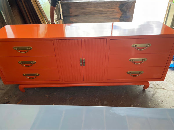 Vintage American of Martinsville Ming Chippendale Credenza Available for Custom Lacquer - Hibiscus House