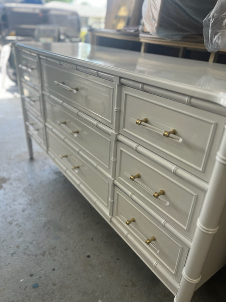 Vintage Henry Link Bali Hai Faux Bamboo Nine Drawer Dresser Available for Lacquer
