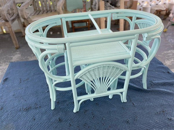 Vintage Faux Bamboo Honeymoon Style Table and Chairs Available for Custom Lacquer! - Hibiscus House