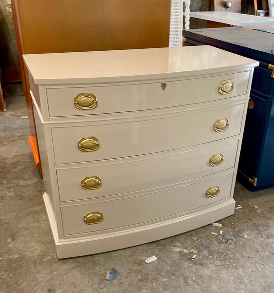 Gorgeous Vintage Ethan Allen Bow Front Traditional Style Chest Available for Custom Lacquer! - Hibiscus House