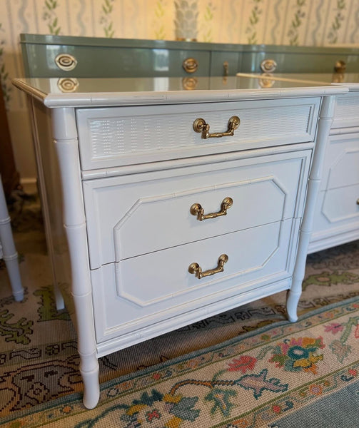 Vintage Broyhill Furniture Faux Bamboo Three Drawer Nightstand/Chest Available for Custom Lacquer!
