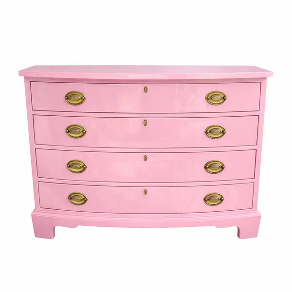 Gorgeous Vintage Ethan Allen Bow Front Traditional Style Chest Available for Custom Lacquer! - Hibiscus House