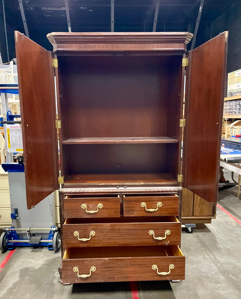 Vintage Council Furniture Chippendale Mahogany Linen Press Available for Lacquer - Hibiscus House