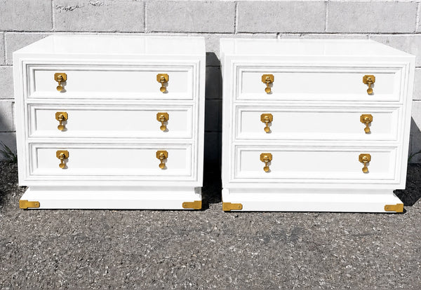 American of Martinsville Large Brass Nightstands/Chest Available for Custom Lacquer