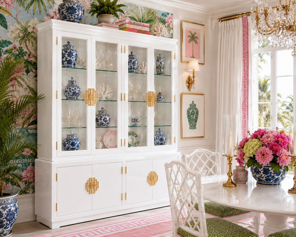 Century Furniture Sobota Regency Style Two Piece China Cabinet Available for Custom Lacquer!