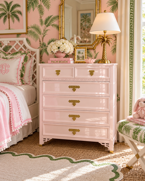 Vintage Dixie Shangrilah Tallboy Chest of Drawers Available for Custom Lacquer