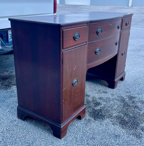 1950s Finch Furniture Co Mahogany Executive Style Desk/ Vanity Available for Custom Lacquer!