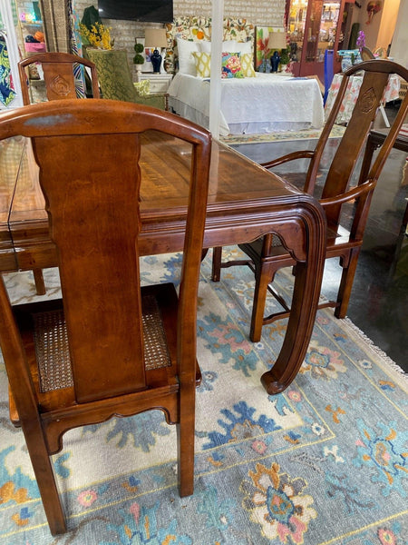 Vintage Henredon 'Folio 15' Ming Dining Table & Six Chairs Ready to Ship - Hibiscus House