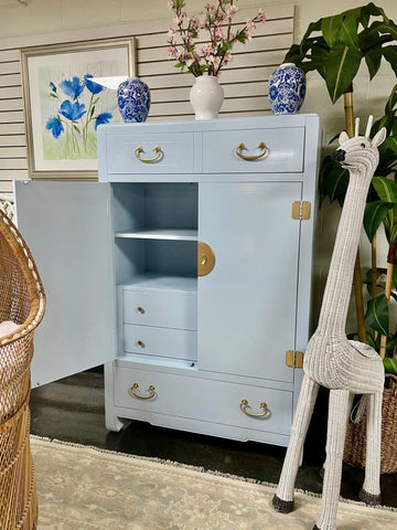 Americans of Martinsville Armoire Lacquered in Blue Heather - Hibiscus House