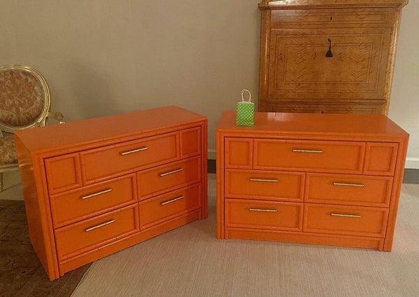 Pair of Lea Furniture Large Nightstand Chest Pair Available for Lacquer - Hibiscus House