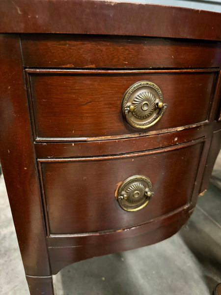 1940's Antique Coffey Furniture Serpentine Mahogany Traditional Desk/ Vanity Available for Custom Lacquer