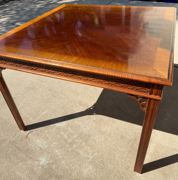 Gorgeous Vintage Game Table with Fretwork Available for Custom Lacquer! - Hibiscus House