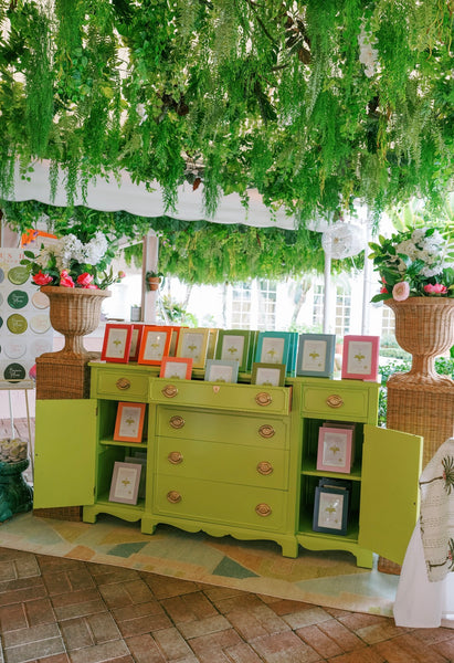 Vintage Duncan Phyfe Sideboard Lacquered in "Eccentric Lime" and Ready to Ship! - Hibiscus House