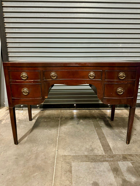 1940's Antique Coffey Furniture Serpentine Mahogany Traditional Desk/ Vanity Available for Custom Lacquer