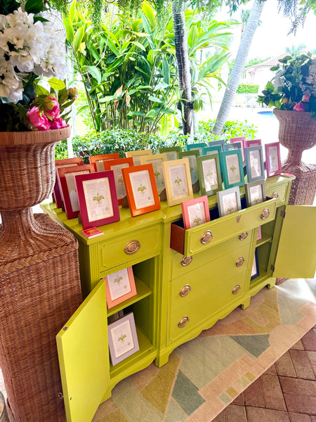 Vintage Duncan Phyfe Sideboard Lacquered in "Eccentric Lime" and Ready to Ship!