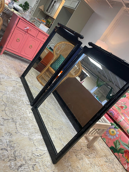 Vintage Faux Bamboo Classic Mirror Available for Lacquer