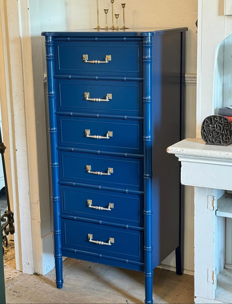 【希少】Henry Link ヴィンテージ6ドロワー チェスト 高級無垢材 収納 Vintage Henry Link Six Drawer Wicker Dresser with Glass Top Ready