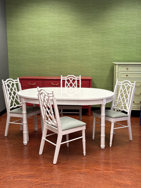 Vintage Set of Six Thomasville Furniture Co Chippendale Faux Bamboo Dining Chairs Available for Custom Lacquer!