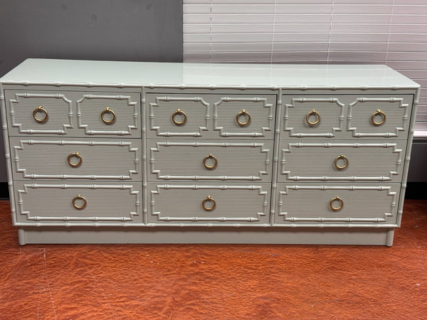 Vintage Drexel Omega Kensington Collection Faux Bamboo Credenza Available for Custom Lacquer! - Hibiscus House
