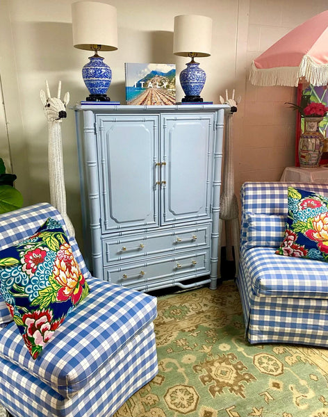 Vintage Dixie Furniture Company "Tahiti" Collection Armoire Cabinet/ Bar Available for Custom Lacquer!