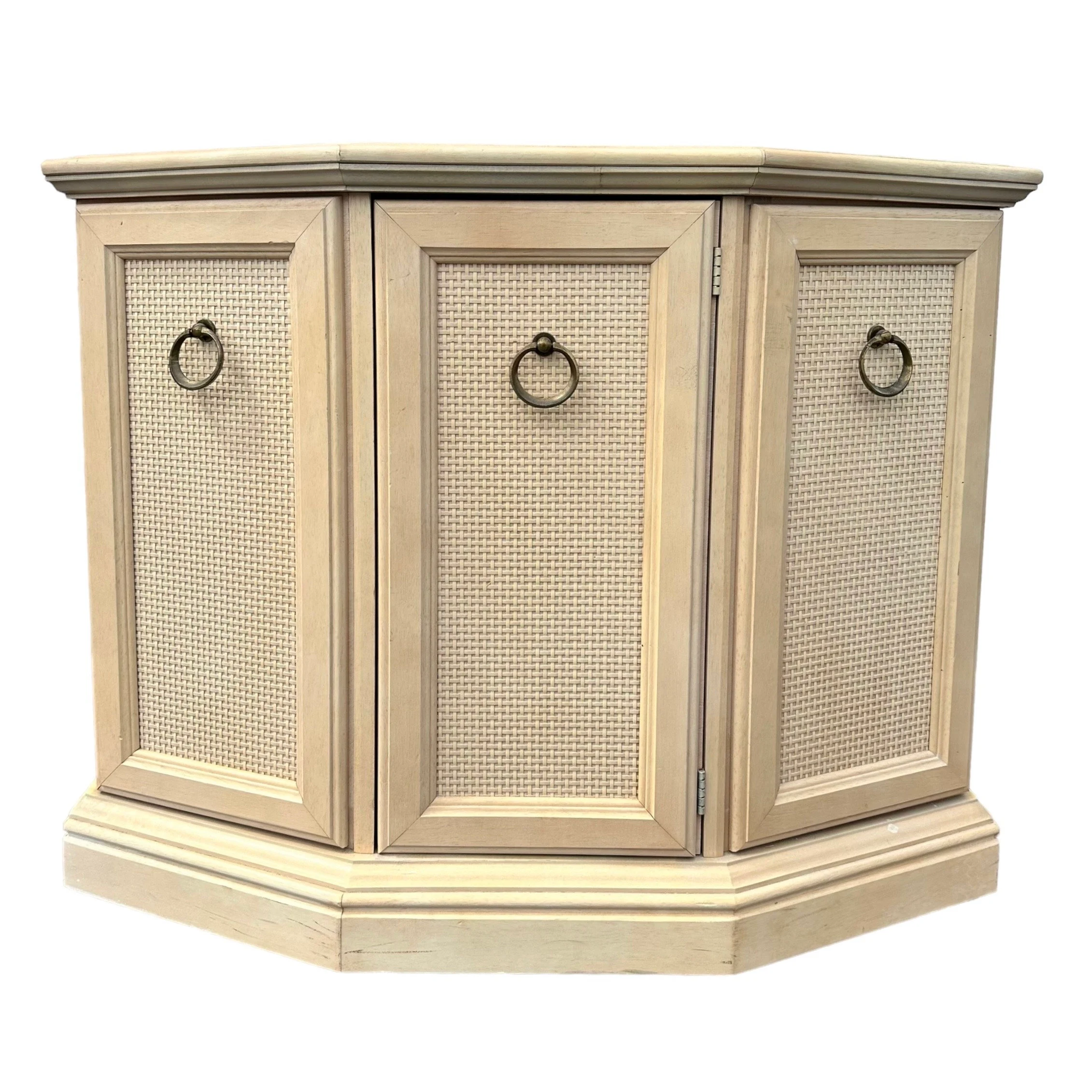1970's Vintage Rattan Cane Front Server/ Cabinet Available for Custom Lacquer!
