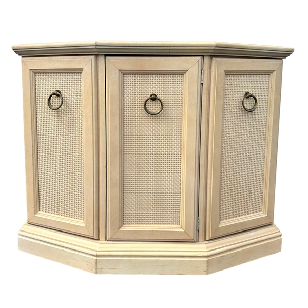 1970's Vintage Rattan Cane Front Server/ Cabinet Available for Custom Lacquer!