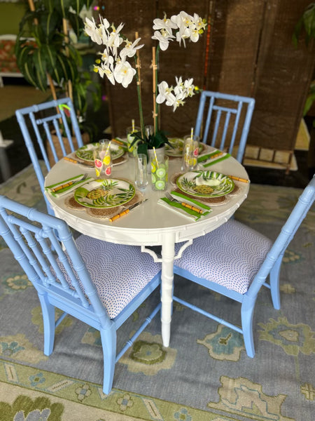 Broyhill Faux Bamboo Dining Table with Leaf Available for Custom Lacquer - Hibiscus House