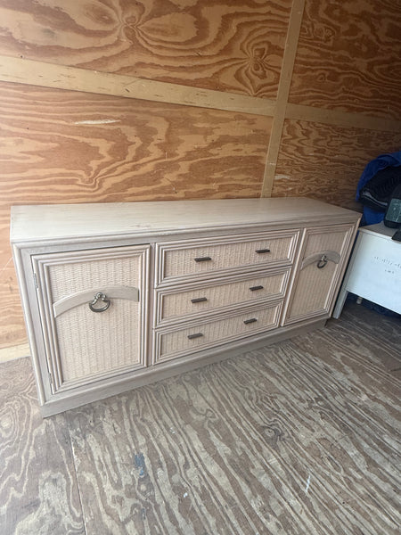 Vintage Bassett Furniture Faux Bamboo & Cane Buffet Available for Custom Lacquer!