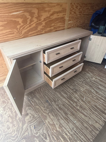 Vintage Bassett Furniture Faux Bamboo & Cane Buffet Available for Custom Lacquer!