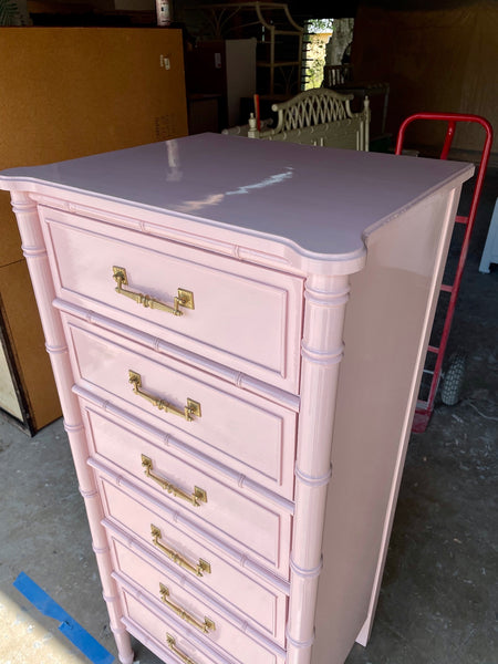 Vintage Dixie Furniture Faux Bamboo Lingerie Chest Available for Custom Lacquer!
