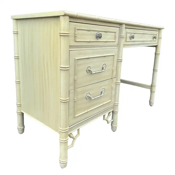 Vintage Thomasville Allegro Bamboo Desk with Matching Chair Available for Custom Lacquer!!