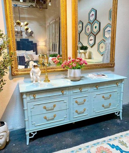 1970's Thomasville Allegro Faux Bamboo Dresser Available for Custom Lacquer! - Hibiscus House